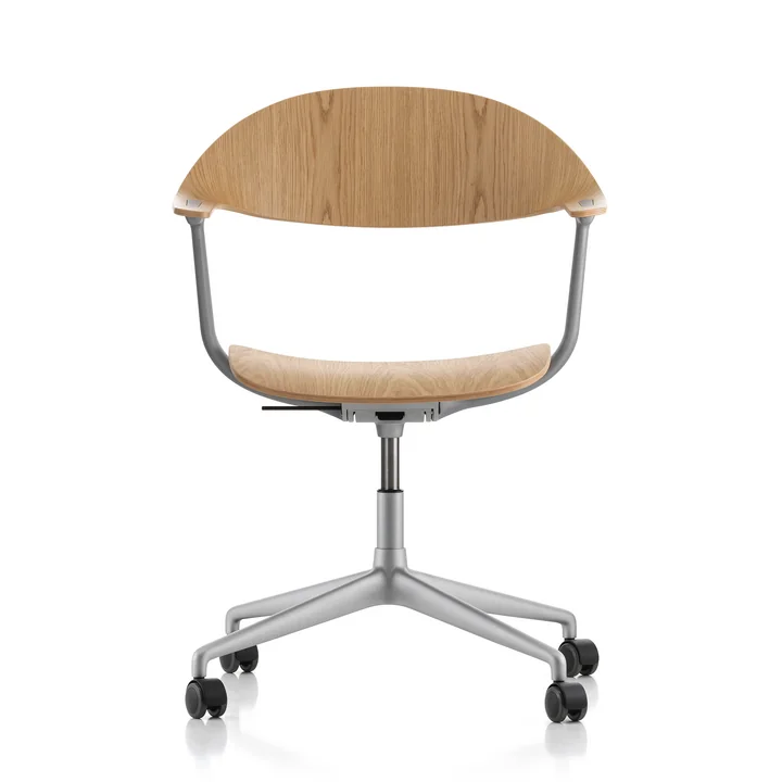 Vitra - Mynt Bureaustoel, eiken naturel / aluminium gestraald