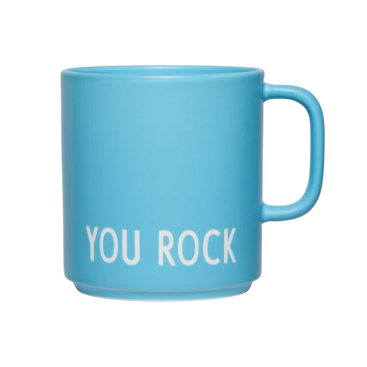 Design Letters - AJ Favourite porseleinen mok met handvat, You Rock / badmuts blauw