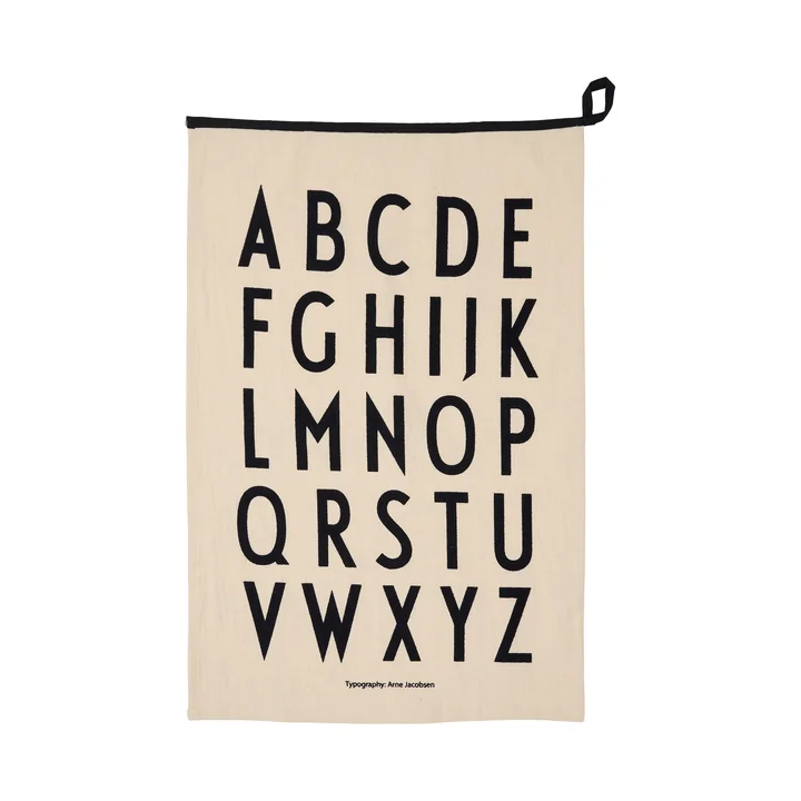 Design Letters - Premium Classic theedoek, naturel / zwart