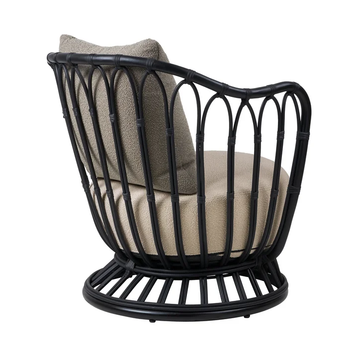 Grace Outdoor Loungestoel, zwart / beige by Gubi