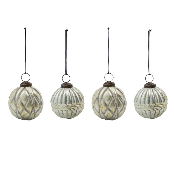 House Doctor - Rhomb Ornamenten, Ø 7,5 cm, antiek zilver