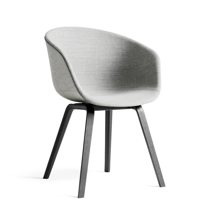 HAY - About A Chair AAC 23, zwart gebeitst eiken / bekleding grijs (Remix 123)