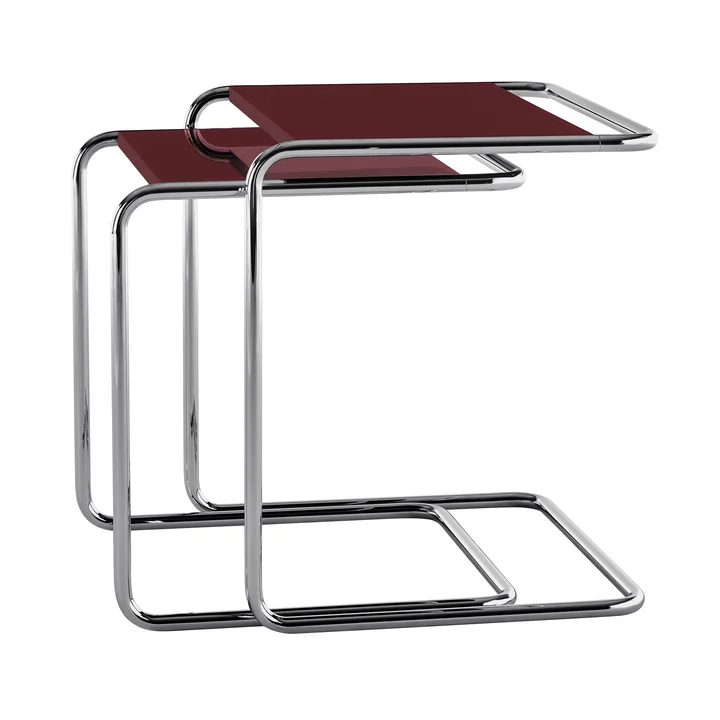 Thonet - B 97 Serious Set tafels, titanium / grafiet robijnrood (set van 2) (JS. by Jil Sander)