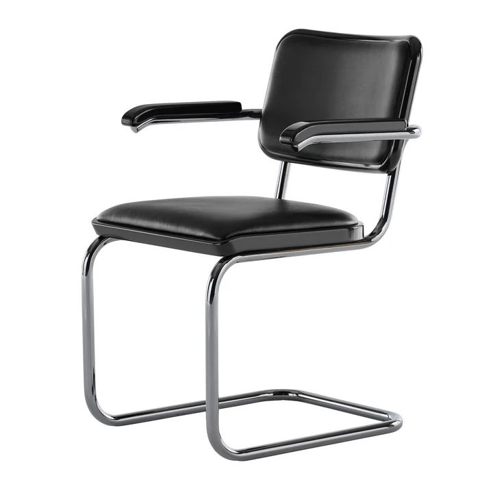 Thonet - S 64 P Serious Fauteuil, titanium / grafietzwart (JS. by Jil Sander)