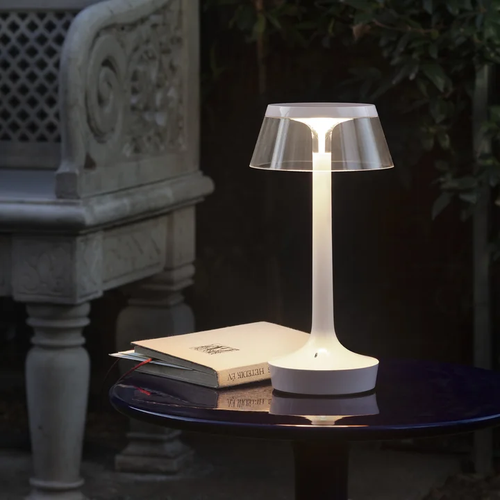 Flos - Bon jour Unplugged Oplaadbare tafellamp, kleur Tune, bijna wit