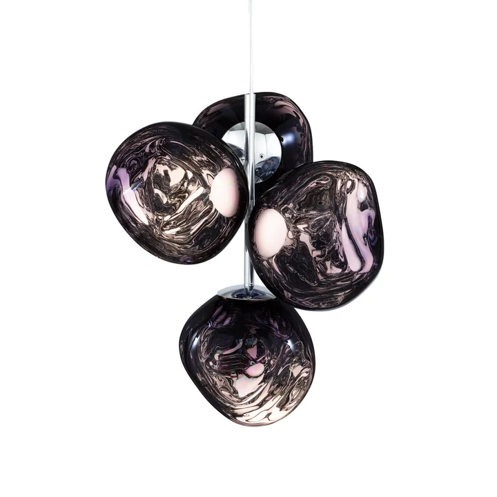 Tom Dixon - Mini LED-kroonluchter Melt, rook / zilver