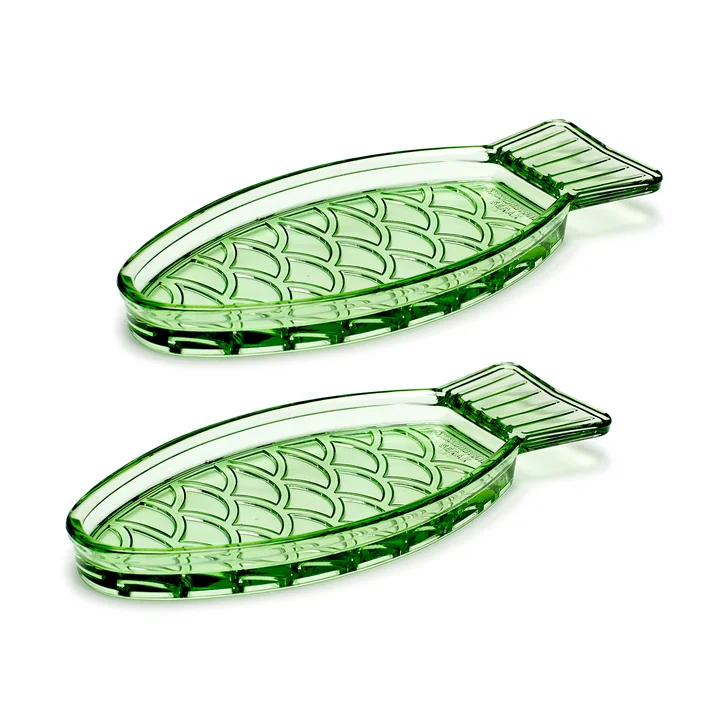 Serax - Fish & Fish N°1 Schaal, groen (set van 2)