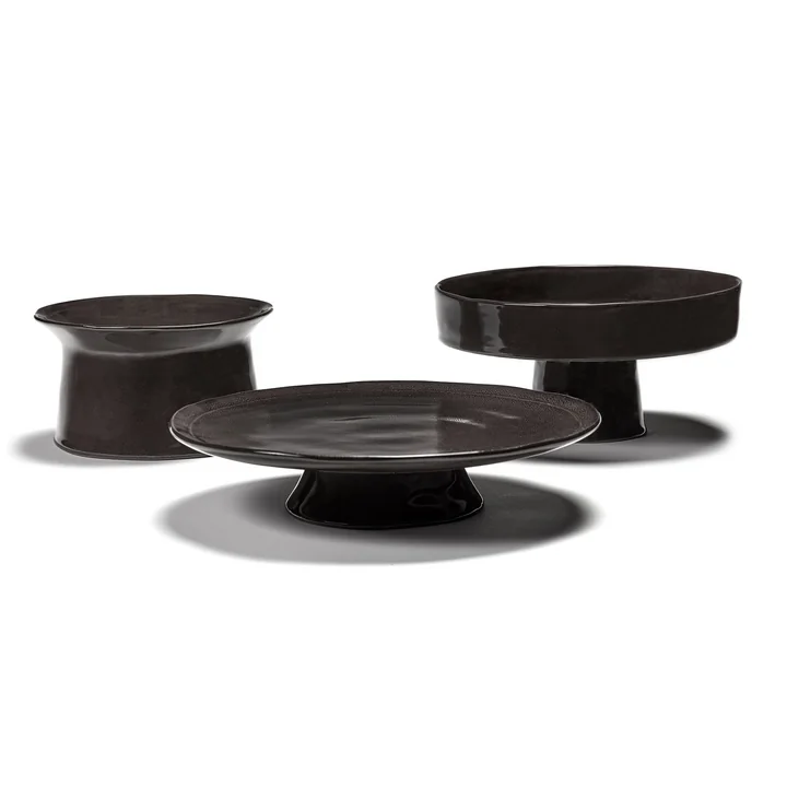 Serax - La Mère groot bord met voet, ebbenhout