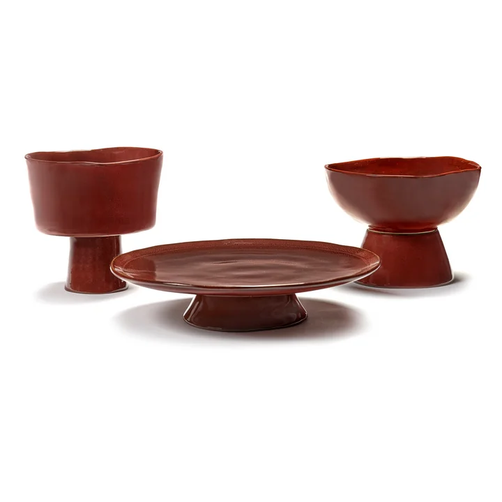 Serax - La Mère groot bord met voet, Venetiaans rood