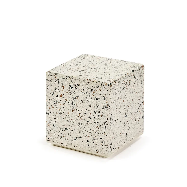 Serax - Pawn Terrazzo bijzettafel, 30 x 30 x 30 cm, wit