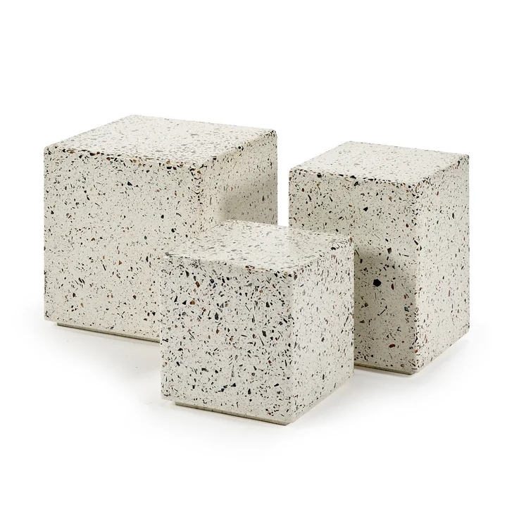 Serax - Pawn Terrazzo bijzettafels, wit