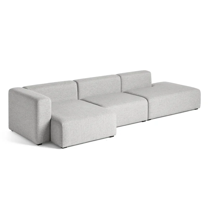 HAY - Mags Sofa 3-zits, combinatie 5, armleuning links / grijs ( Hallingdal 116)