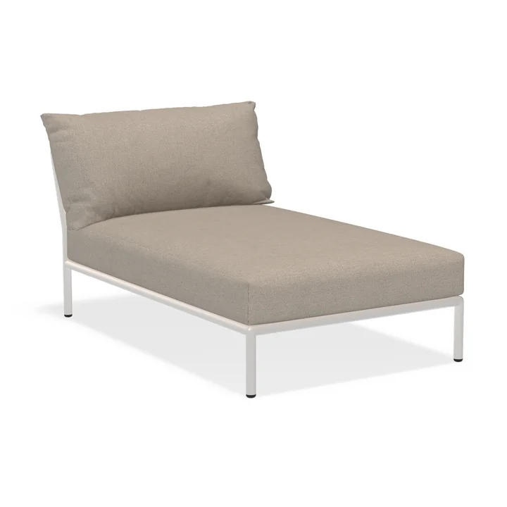 HOUE - Niveau 2 Chaise Longue, gedempt wit / essenhout