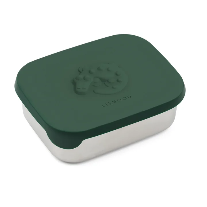 LIEWOOD - Arthur lunchbox met deksel, roestvrij staal, krokodil, garden green