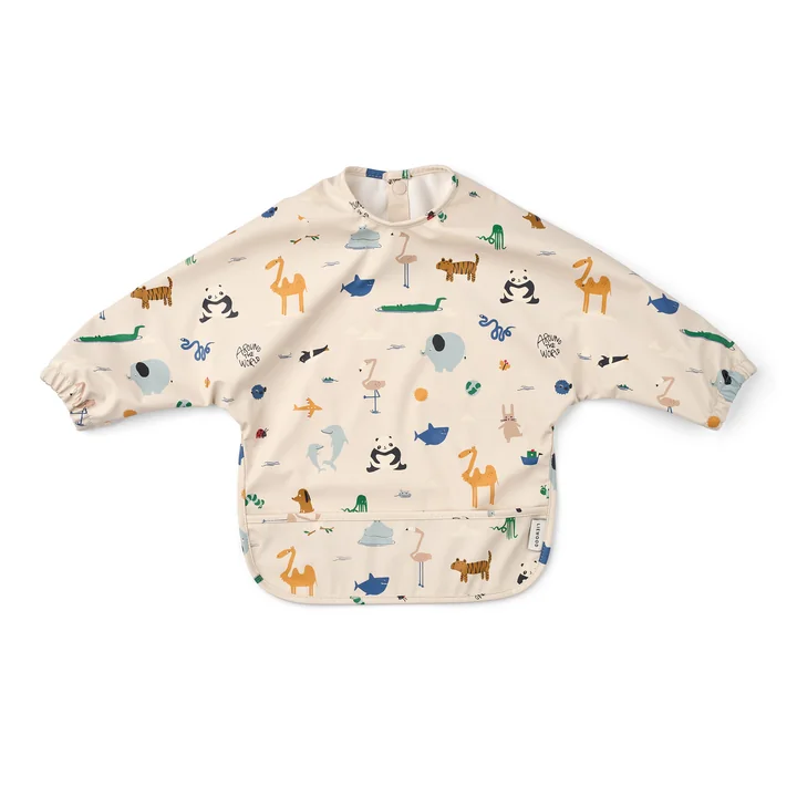 LIEWOOD - Merle Cape bib, Rond de wereld, zanderig