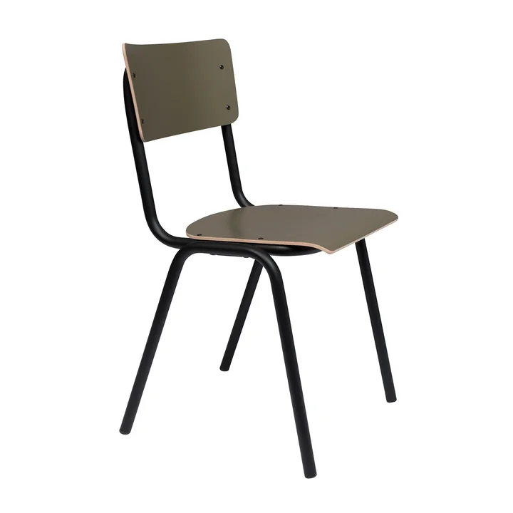 Zuiver - Back to School Stoel, olijf mat