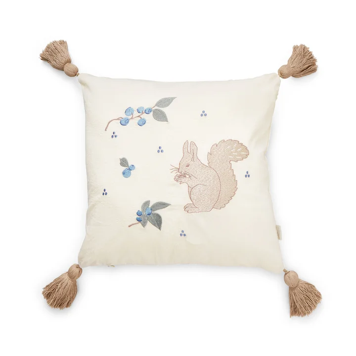 Cam Cam Copenhagen - Geborduurd kussen, bosbessen