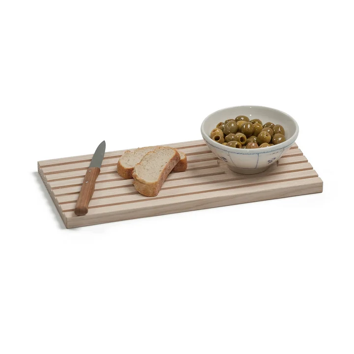 side by side - Drink & Dip Serveerplank, 32 x 14,5 cm, essen natuur