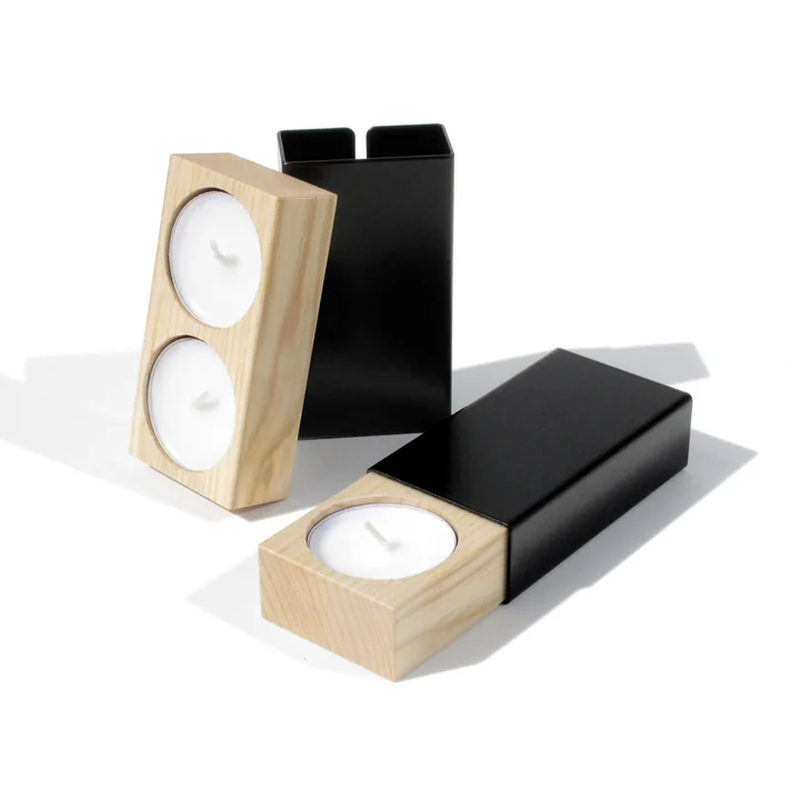 side by side - Two of us Kaarshouder, 9,2 x 5 cm, zwart