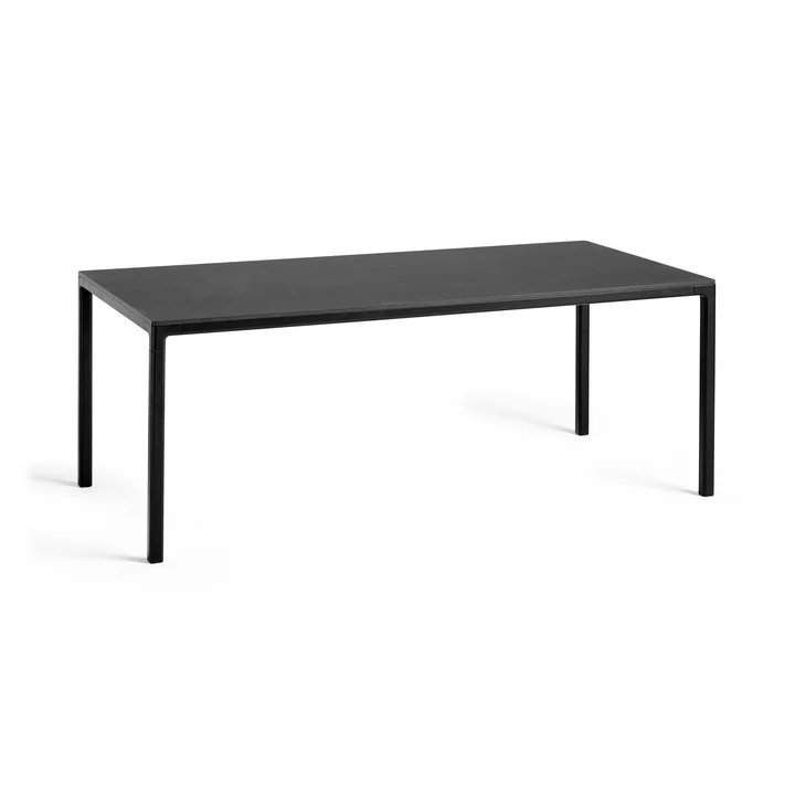 Hay - T12 tafel, 200 x 95 cm, linoleum zwart / zwart