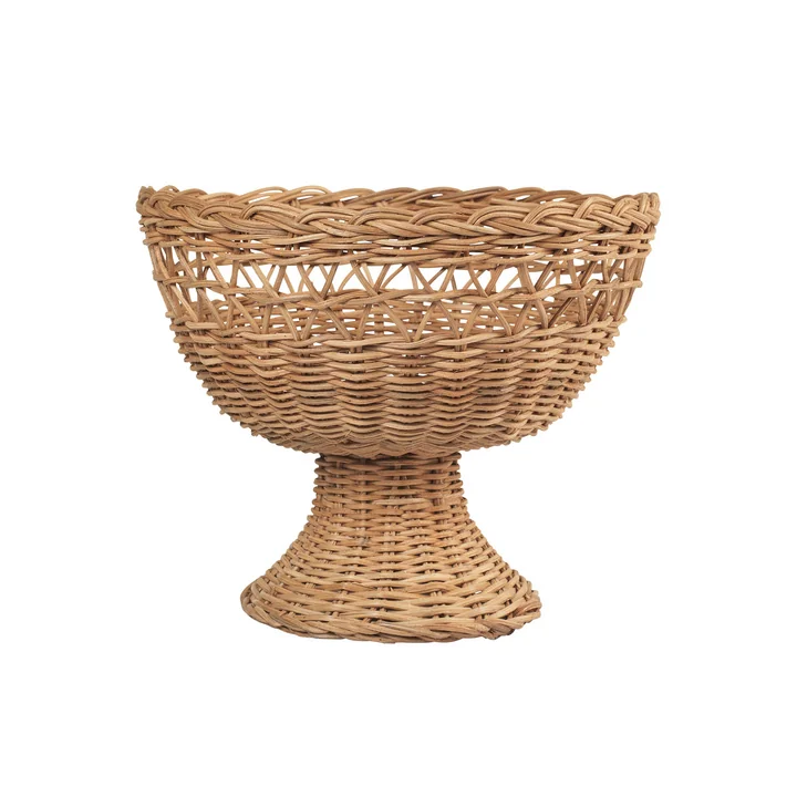 Broste Copenhagen - Emmy rotan mand, Ø 26 x H 21 cm, naturel bruin