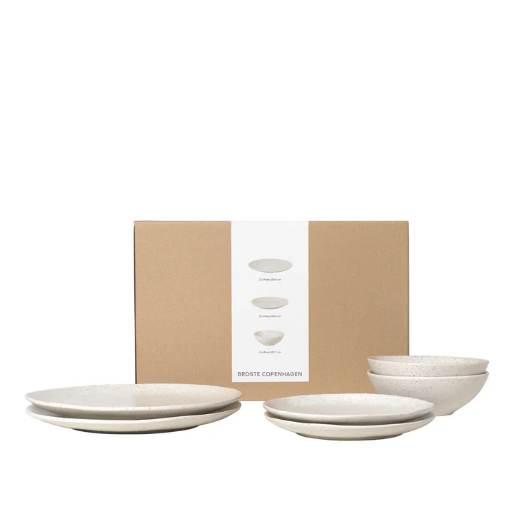 Broste Copenhagen - Nordic Vanilla Servies, crèmewit (6 stuks)