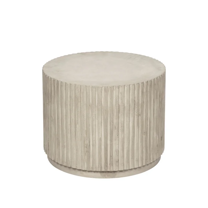 Broste Copenhagen - Rillo Bijzettafel, Ø 56 x H 42 cm, antiek beige