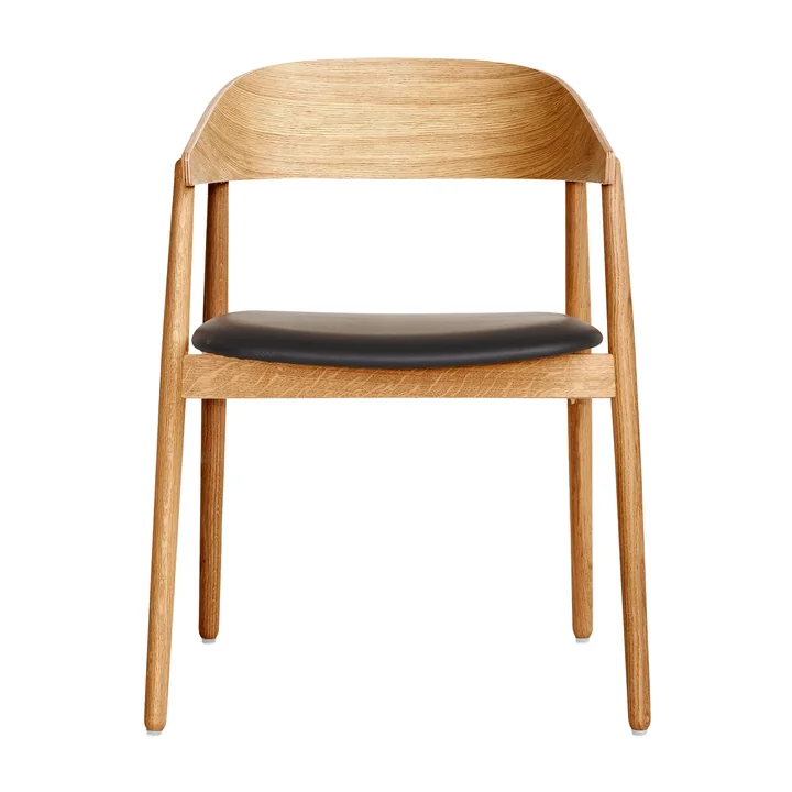 Andersen Furniture - AC2 Stoel, mat gelakt eiken / zwart PU leer
