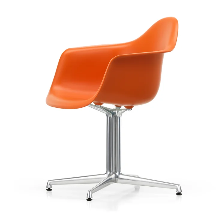 Vitra - Eames Plastic Armchair DAL RE, gepolijst / roest oranje (viltglijders basic donker)