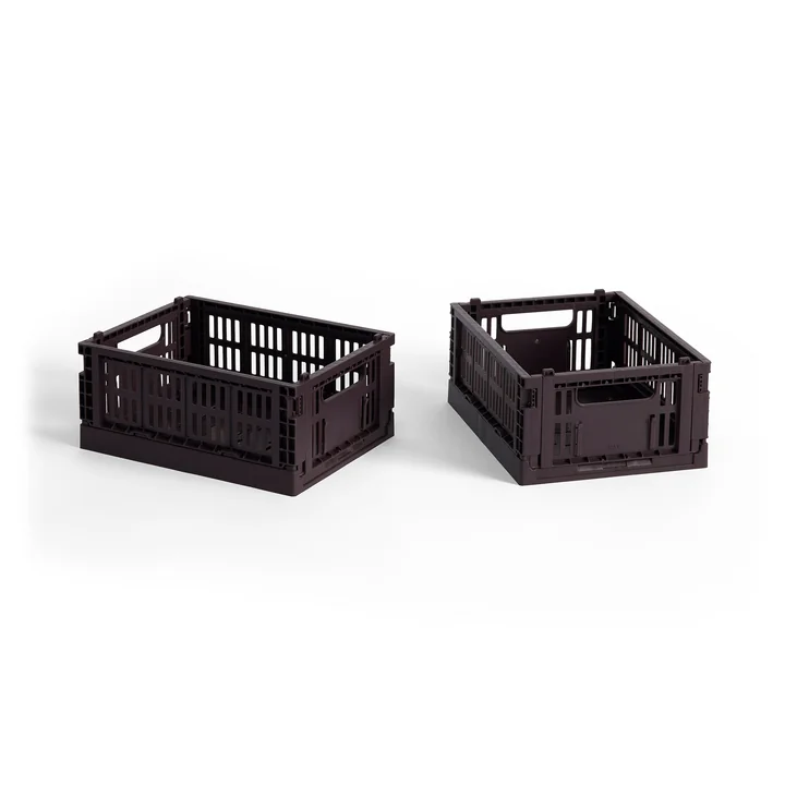 HAY - Colour Crate Mand Mini, 17 x 13 cm, bordeaux, recycled (set van 2)