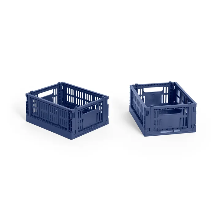 HAY - Colour Crate Mand Mini, 17 x 13 cm, donkerblauw, recycled (set van 2)