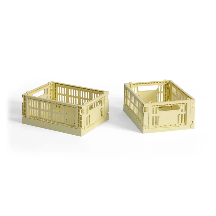 HAY - Colour Crate Mand Mini, 17 x 13 cm, lichtgeel, recycled (set van 2)