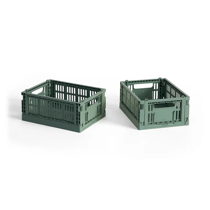 HAY - Colour Crate Mand Mini, 17 x 13 cm, saliegroen, recycled (set van 2)