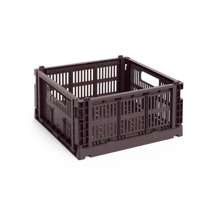 HAY - Colour Crate Vierkante M mand, 29,5 x 29,5 cm, bordeaux, gerecycled