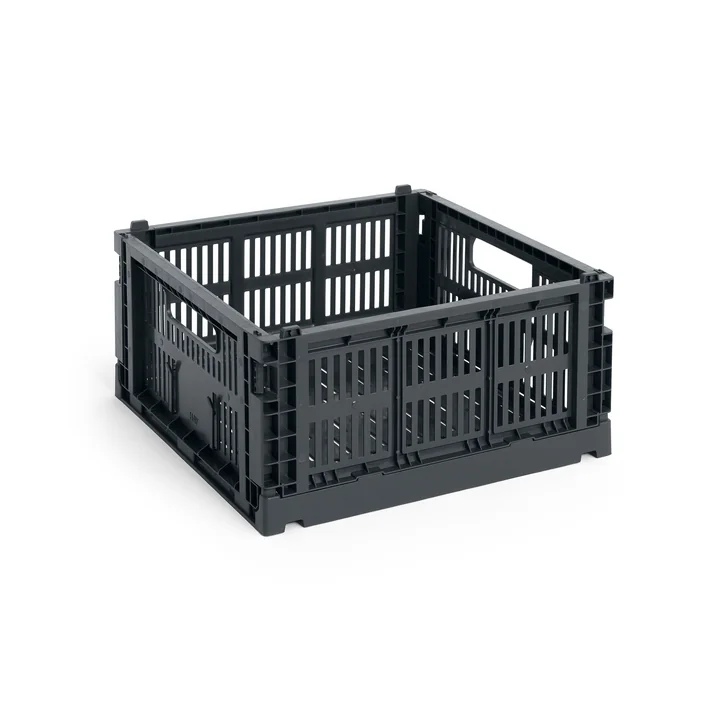HAY - Colour Crate Square M mand, 29,5 x 29,5 cm, houtskool, gerecycled