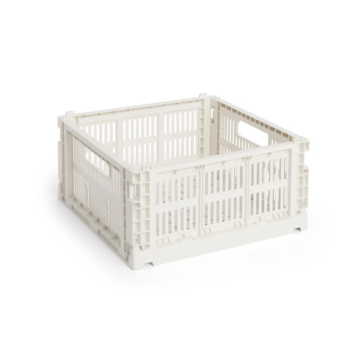 HAY - Colour Crate Vierkante M mand, 29,5 x 29,5 cm, gebroken wit, gerecycled