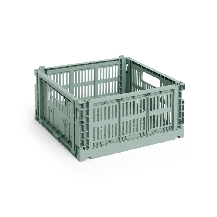 HAY - Colour Crate Vierkante M mand, 29,5 x 29,5 cm, saliegroen, gerecycled