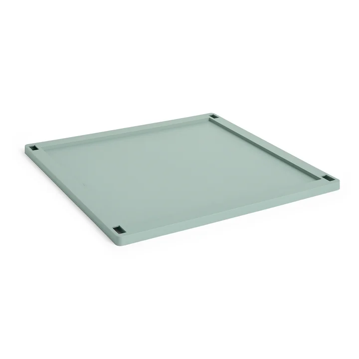 HAY - Kleur Krat Vierkant deksel L, kunststof, saliegroen