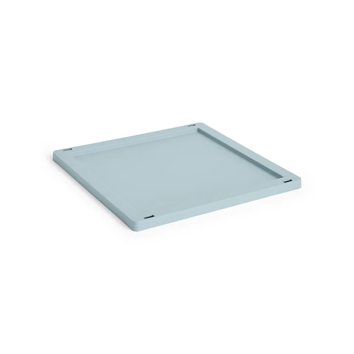 HAY - Kleur Krat Vierkant/ Kubus deksel M, kunststof, stoffig blauw