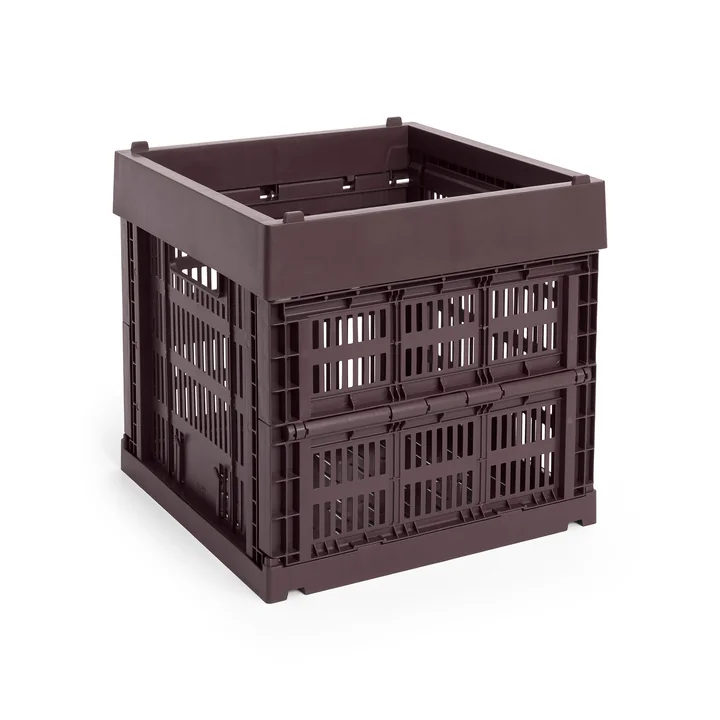 HAY - Colour Crate mand Cube, 29,5 x 29,5 cm, bordeaux, gerecycled