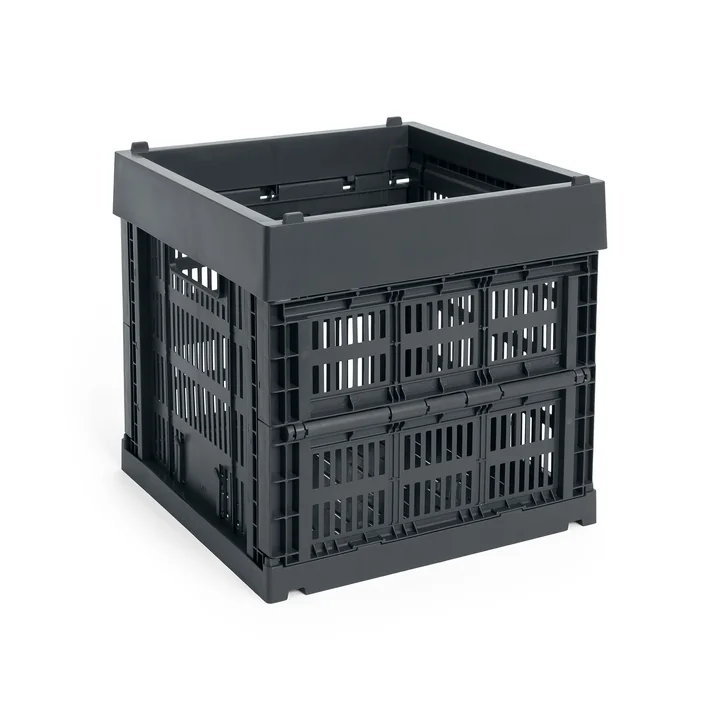 HAY - Colour Crate mand Cube, 29,5 x 29,5 cm, houtskool, gerecycled