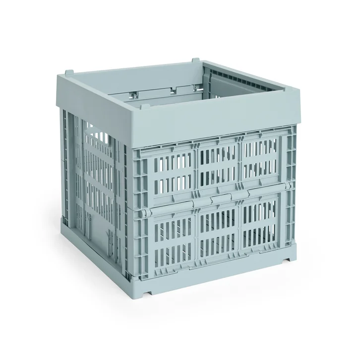 HAY - Colour Crate mand Cube, 29,5 x 29,5 cm, stoffig blauw, gerecycled