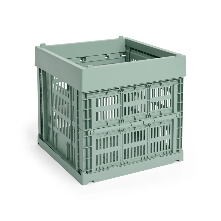 HAY - Colour Crate mand Cube, 29,5 x 29,5 cm, saliegroen, gerecycled