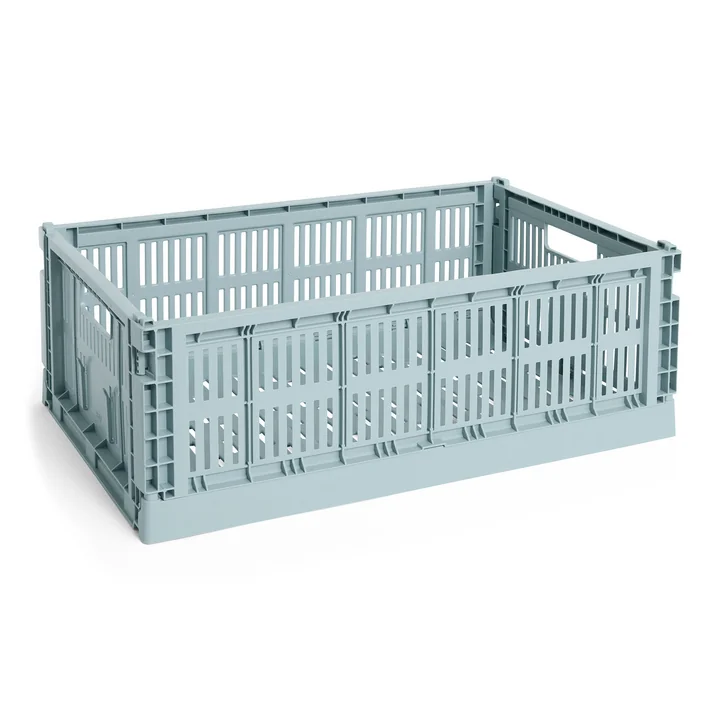 HAY - Colour Crate Mand L, 53 x 34,5 cm, dusty blue, recycled