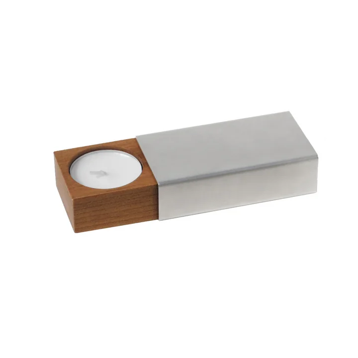 side by side - Two of us Kaarshouder, 9,2 x 5 cm, kersen / zilver