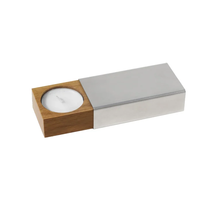 side by side - Two of us Kaarshouder, 9,2 x 5 cm, eiken / zilver