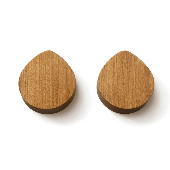 side by side - OI Wandhaak L, 9,5 x 8,3 cm, geolied eiken (set van 2)