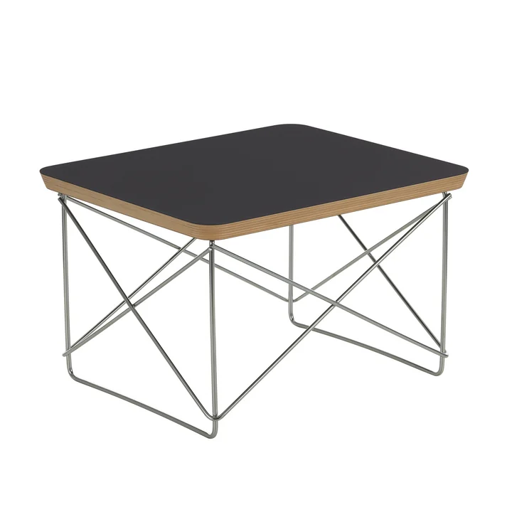 Vitra - Eames Occasional Table LTR , HPL zwart / roestvrij staal