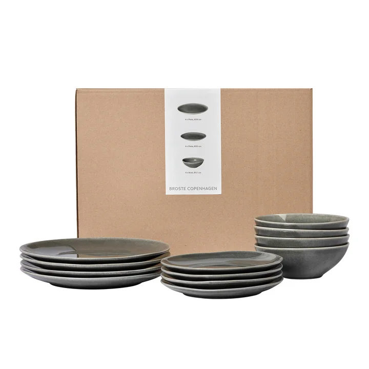 Broste Copenhagen - Nordic Rain Servies dinerset, (12 stuks)