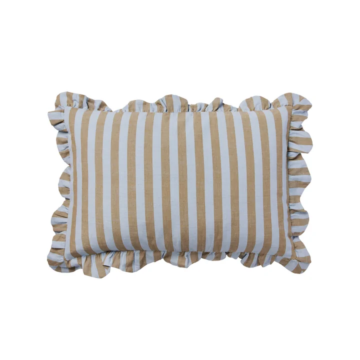 Broste Copenhagen - Ina Kussenhoes, 40 x 60 cm, stoffig blauw/bruin kelp